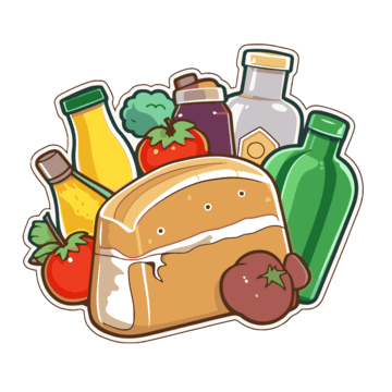 Home pngtree fresh food icon with bread and produce vector png image 6829151